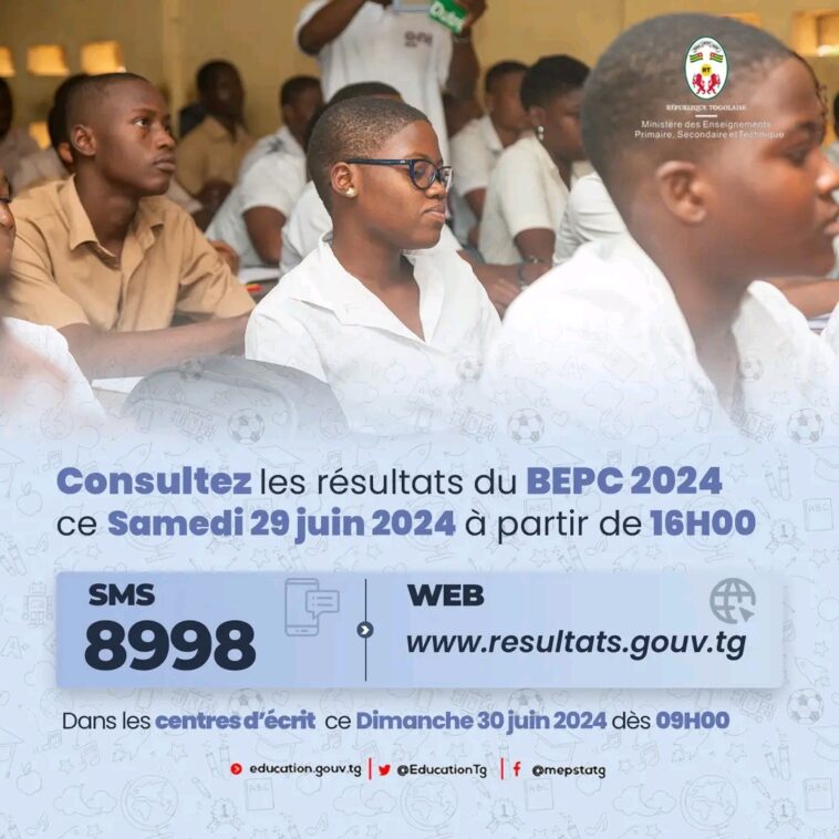 Résultats du BEPC 2024 au Togo disponibles