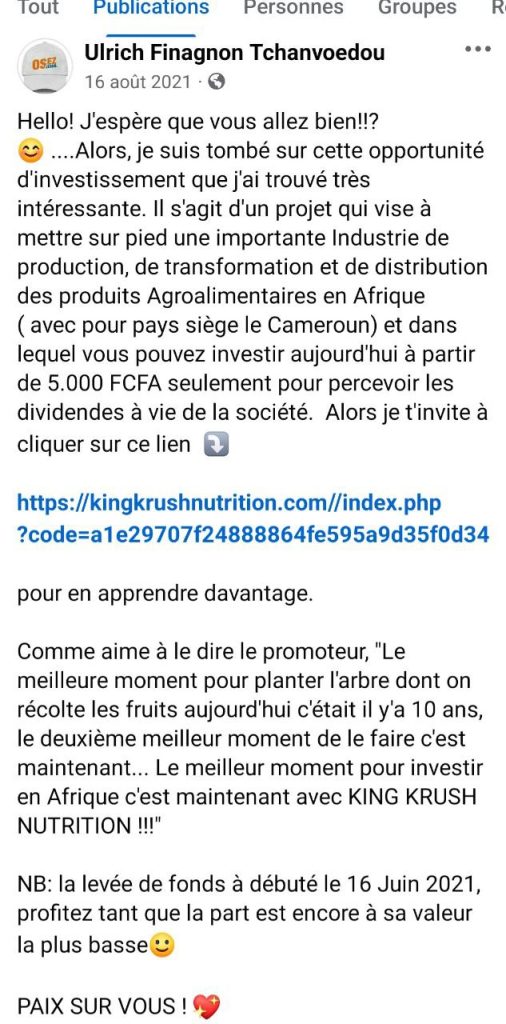 Le promoteur de King Krush s'enfuit avec des millions de francs CFA des souscripteurs !