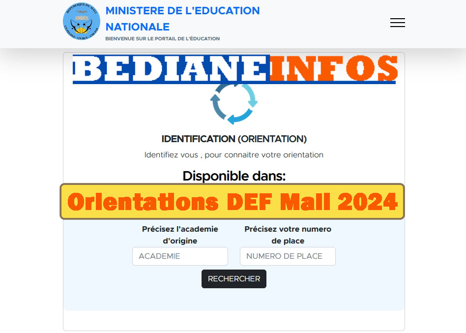 Comment vérifier son orientation DEF 2024 en ligne au Mali ?