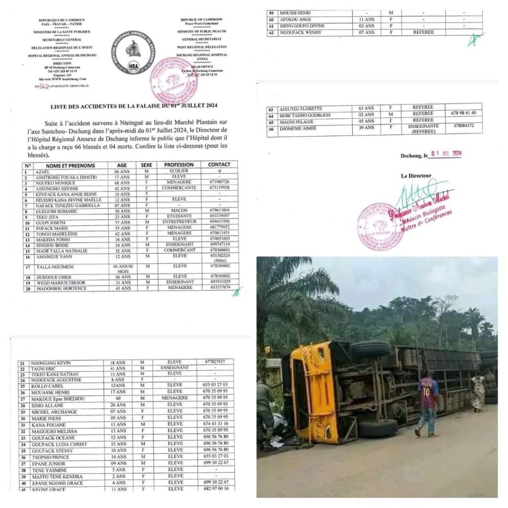 Équinoxe - Voici la liste officielle des victimes de la falaise de Dschang