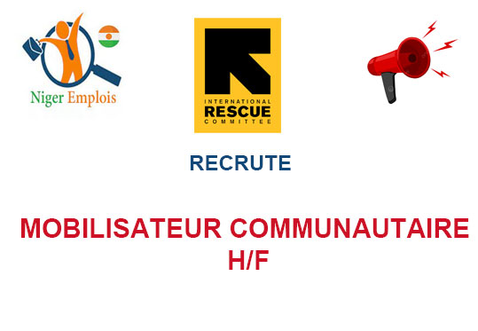 RESCUE NIGER RECRUTE UN MOBILISATEUR COMMUNAUTAIRE H/F