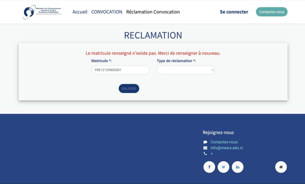 Voici comment faire une réclamation en ligne lorsqu'il y a une Erreur sur votre convocation BTS CI 2024