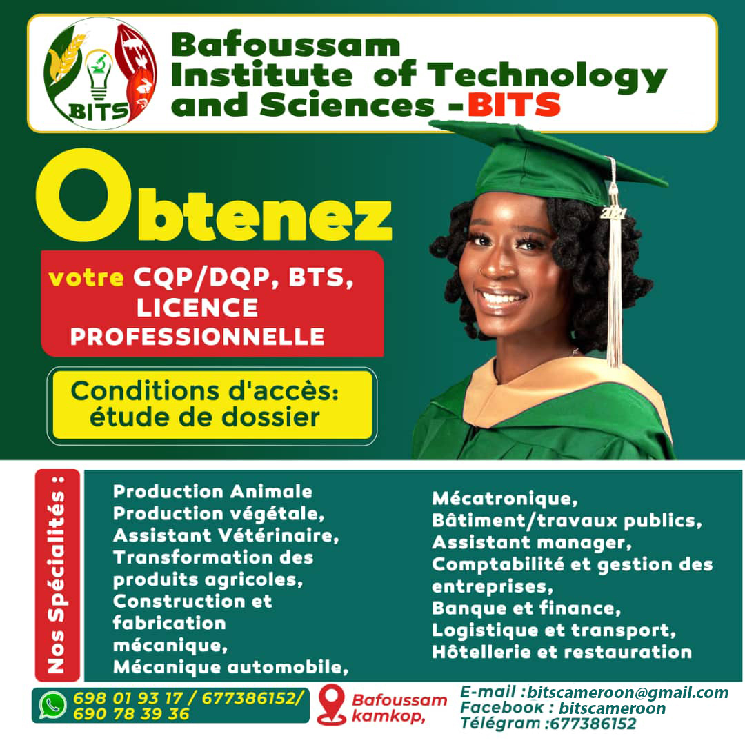 Ouverture des inscriptions au BITS (BAFOUSSAM INSTITUTE OF TECHNOLOGY AND SCIENCES) 2024-2025